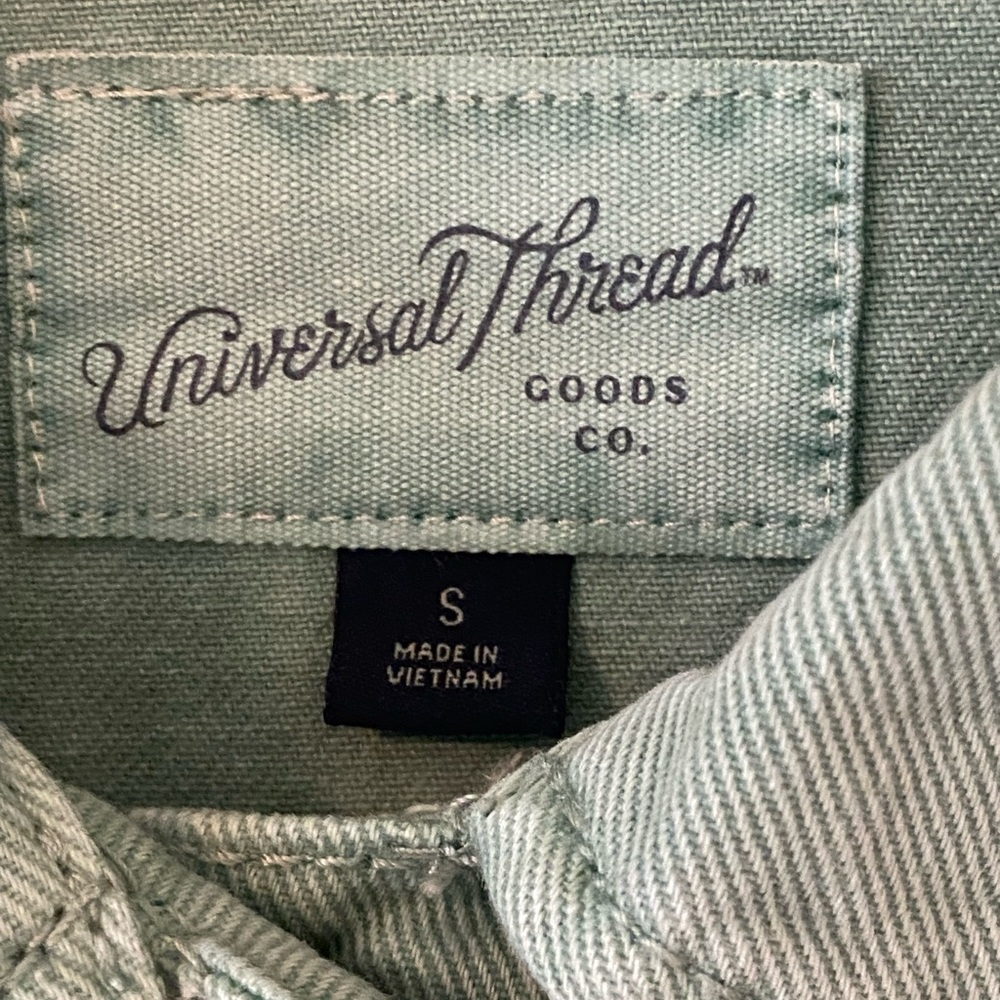 Universal Thread Green Denim Jacket Size Small - image 6